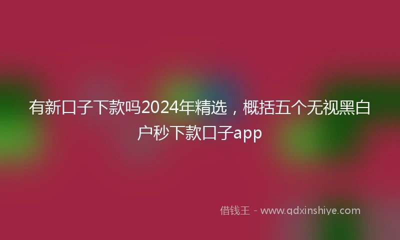 有新口子下款吗2024年精选，概括五个无视黑白户秒下款口子app