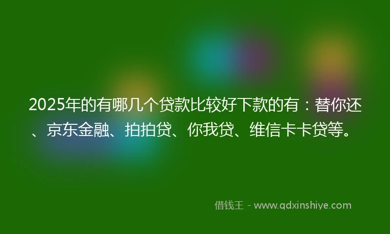 2025年的有哪几个贷款比较好下款的有：替你还、京东金融、拍拍贷、你我贷、维信卡卡贷等。