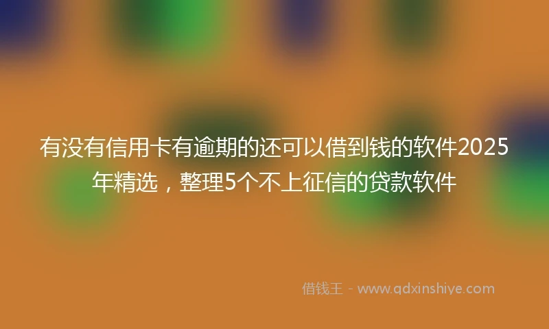 有没有信用卡有逾期的还可以借到钱的软件2025年精选，整理5个不上征信的贷款软件