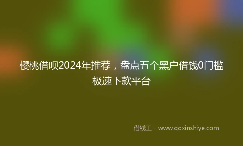 樱桃借呗2024年推荐，盘点五个黑户借钱0门槛极速下款平台