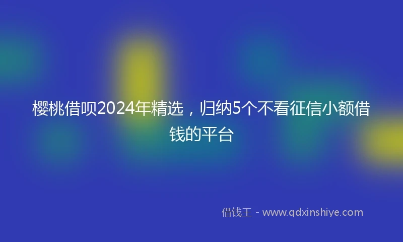 樱桃借呗2024年精选，归纳5个不看征信小额借钱的平台