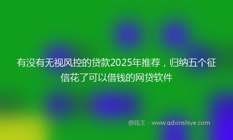 有没有无视风控的贷款2025年推荐，归纳五个征信花了可以借钱的网贷软件