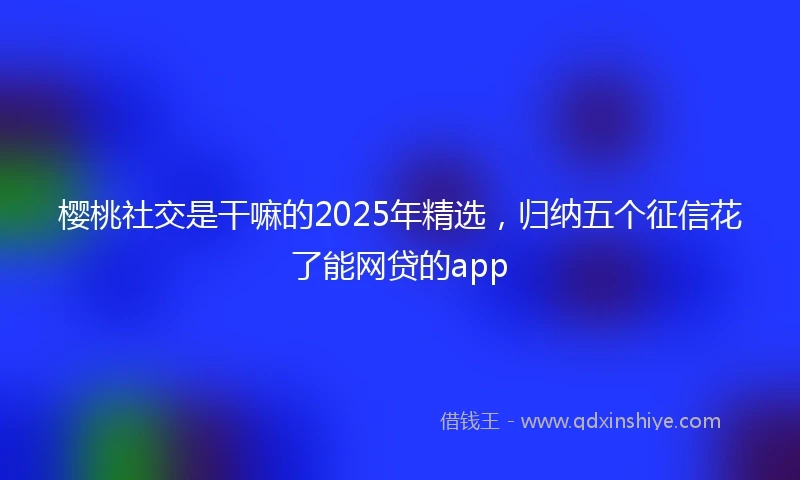 樱桃社交是干嘛的2025年精选，归纳五个征信花了能网贷的app