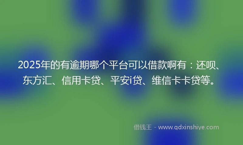 2025年的有逾期哪个平台可以借款啊有：还呗、东方汇、信用卡贷、平安i贷、维信卡卡贷等。
