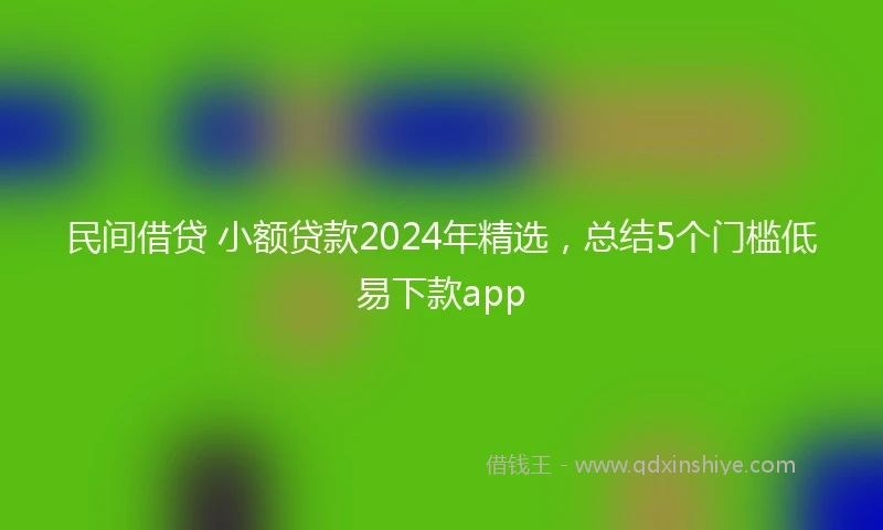 民间借贷 小额贷款2024年精选，总结5个门槛低易下款app