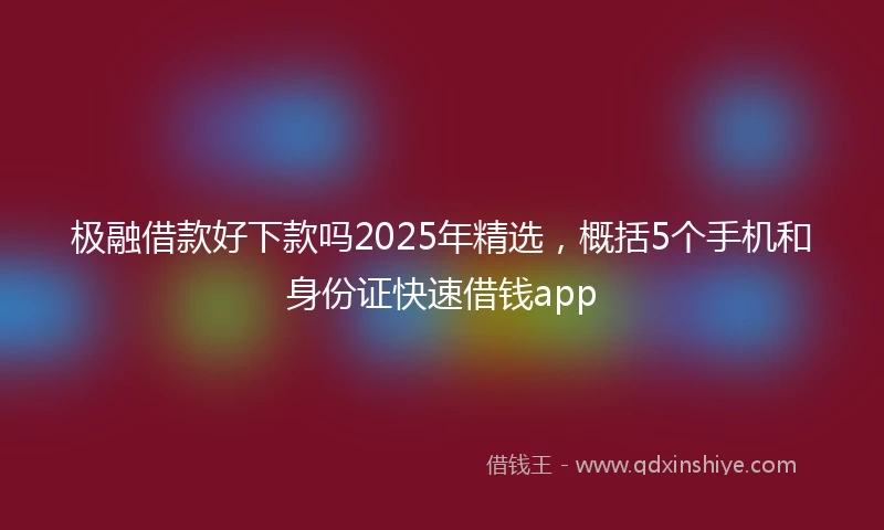 极融借款好下款吗2025年精选，概括5个手机和身份证快速借钱app