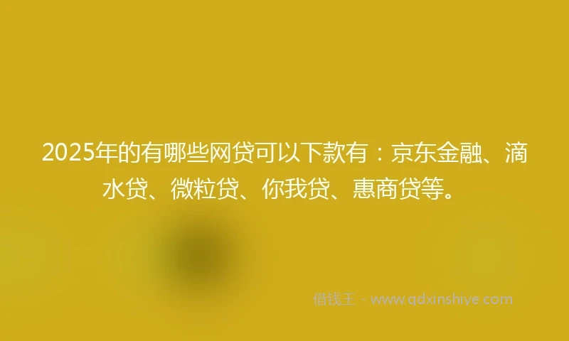 2025年的有哪些网贷可以下款有：京东金融、滴水贷、微粒贷、你我贷、惠商贷等。