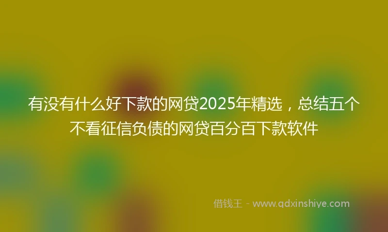 有没有什么好下款的网贷2025年精选，总结五个不看征信负债的网贷百分百下款软件