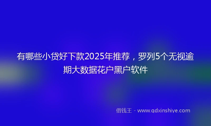 有哪些小贷好下款2025年推荐，罗列5个无视逾期大数据花户黑户软件