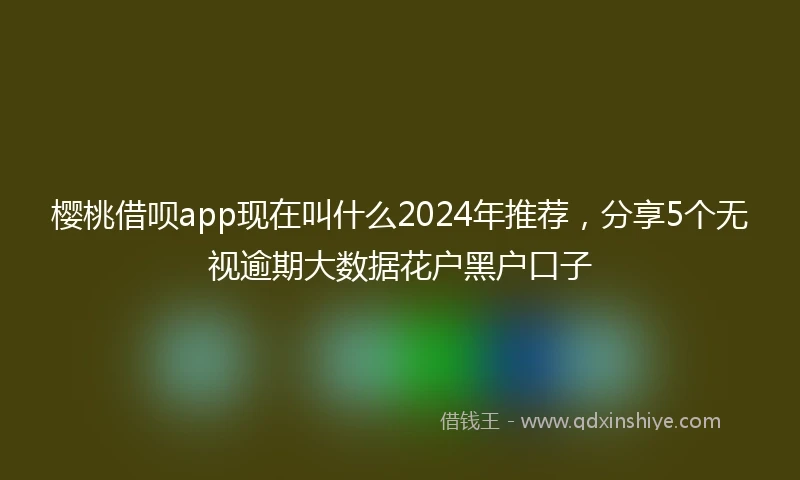 樱桃借呗app现在叫什么2024年推荐，分享5个无视逾期大数据花户黑户口子