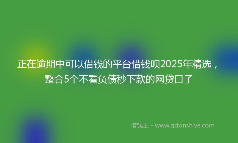 正在逾期中可以借钱的平台借钱呗2025年精选，整合5个不看负债秒下款的网贷口子