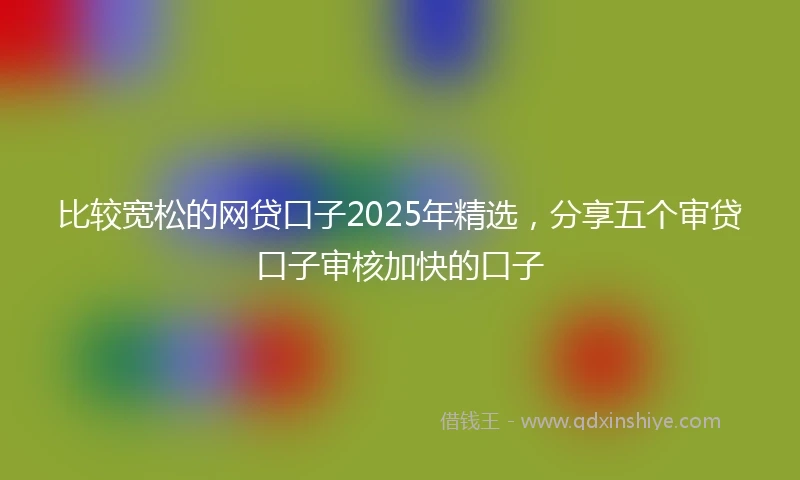 比较宽松的网贷口子2025年精选，分享五个审贷口子审核加快的口子