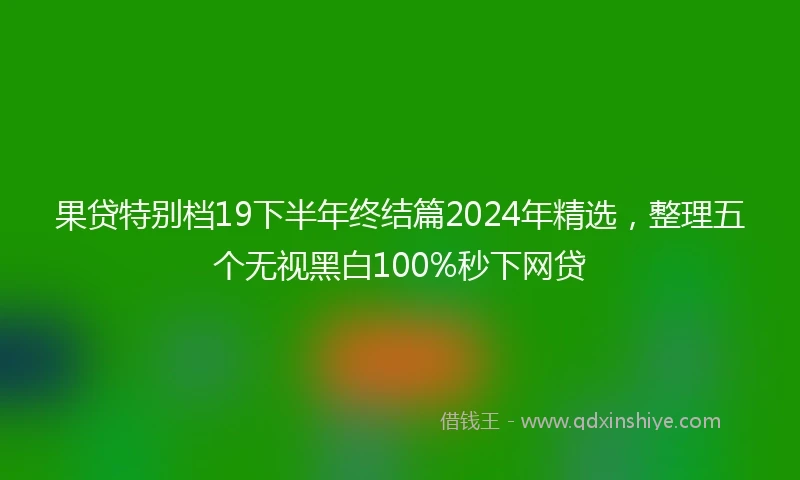 果贷特别档19下半年终结篇2024年精选，整理五个无视黑白100%秒下网贷