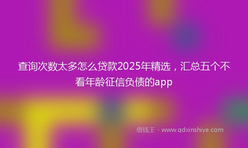 查询次数太多怎么贷款2025年精选，汇总五个不看年龄征信负债的app