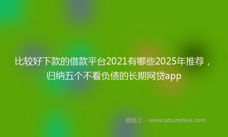 比较好下款的借款平台2021有哪些2025年推荐，归纳五个不看负债的长期网贷app