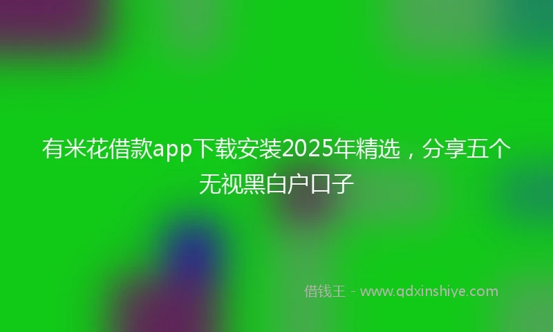 有米花借款app下载安装2025年精选，分享五个无视黑白户口子