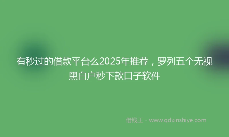 有秒过的借款平台么2025年推荐，罗列五个无视黑白户秒下款口子软件