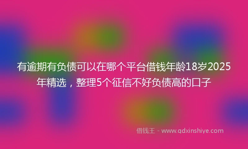 有逾期有负债可以在哪个平台借钱年龄18岁2025年精选，整理5个征信不好负债高的口子