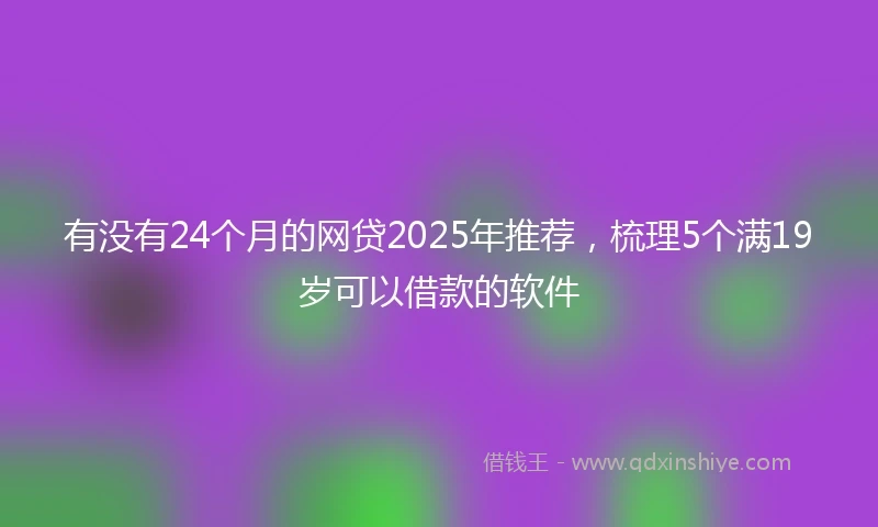 有没有24个月的网贷2025年推荐，梳理5个满19岁可以借款的软件