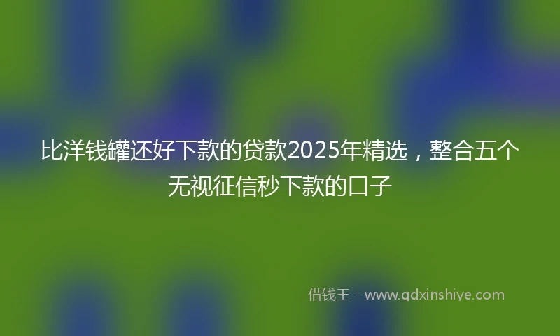比洋钱罐还好下款的贷款2025年精选，整合五个无视征信秒下款的口子