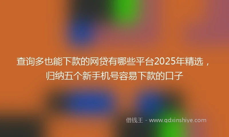 查询多也能下款的网贷有哪些平台2025年精选，归纳五个新手机号容易下款的口子
