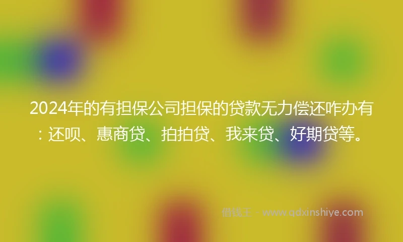 2024年的有担保公司担保的贷款无力偿还咋办有：还呗、惠商贷、拍拍贷、我来贷、好期贷等。