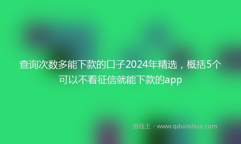 查询次数多能下款的口子2024年精选，概括5个可以不看征信就能下款的app