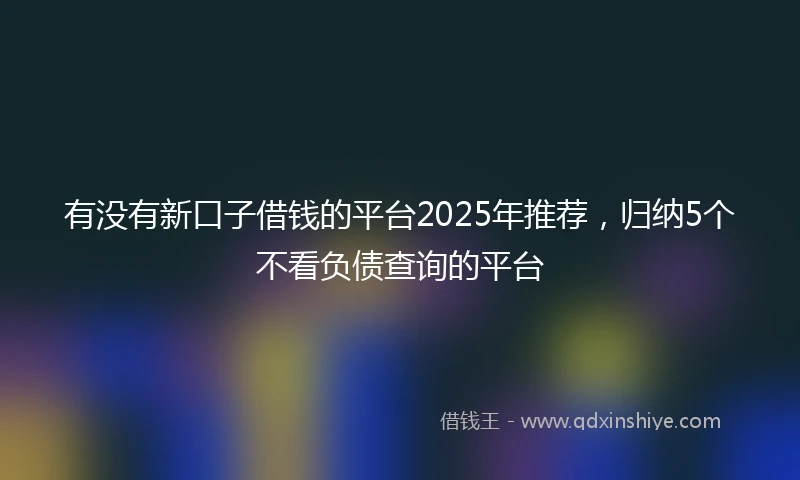 有没有新口子借钱的平台2025年推荐，归纳5个不看负债查询的平台