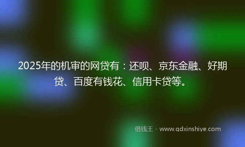 2025年的机审的网贷有：还呗、京东金融、好期贷、百度有钱花、信用卡贷等。