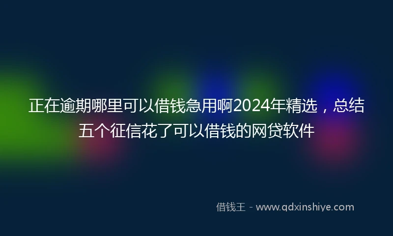 正在逾期哪里可以借钱急用啊2024年精选，总结五个征信花了可以借钱的网贷软件
