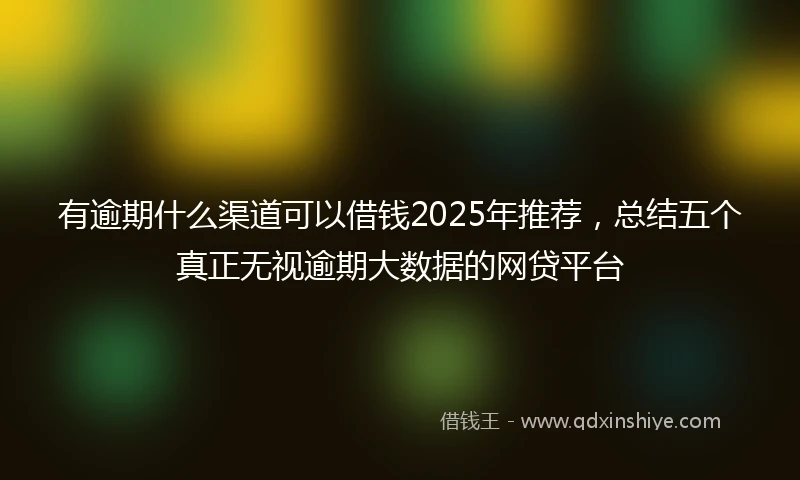 有逾期什么渠道可以借钱2025年推荐，总结五个真正无视逾期大数据的网贷平台