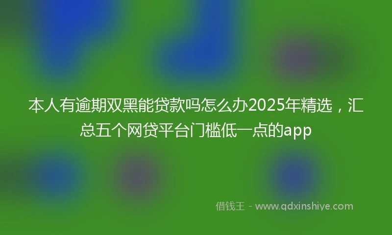 本人有逾期双黑能贷款吗怎么办2025年精选，汇总五个网贷平台门槛低一点的app