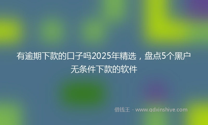 有逾期下款的口子吗2025年精选，盘点5个黑户无条件下款的软件