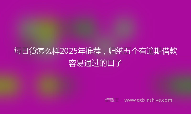 每日贷怎么样2025年推荐，归纳五个有逾期借款容易通过的口子
