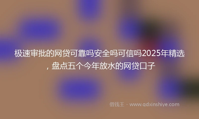 极速审批的网贷可靠吗安全吗可信吗2025年精选，盘点五个今年放水的网贷口子