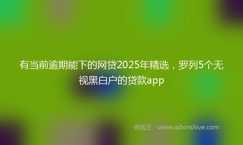 有当前逾期能下的网贷2025年精选，罗列5个无视黑白户的贷款app