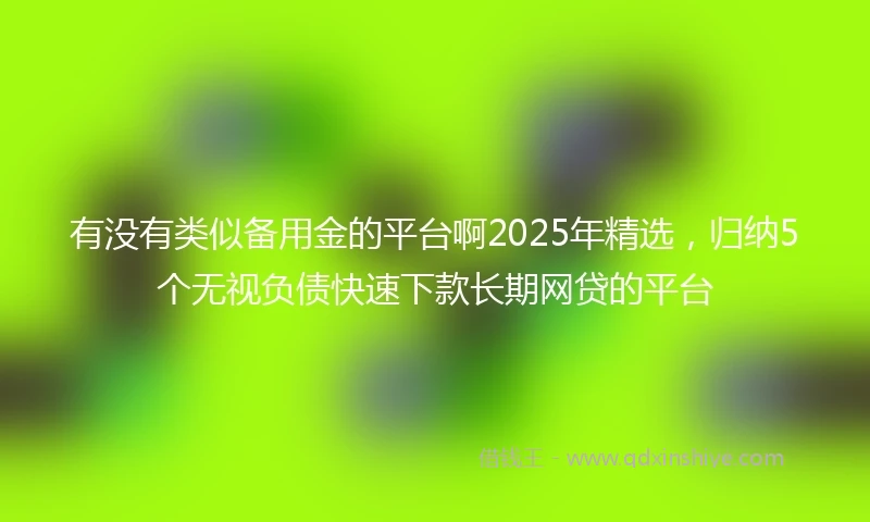 有没有类似备用金的平台啊2025年精选，归纳5个无视负债快速下款长期网贷的平台