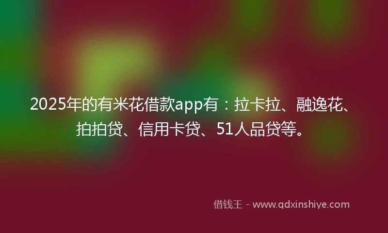 2025年的有米花借款app有：拉卡拉、融逸花、拍拍贷、信用卡贷、51人品贷等。