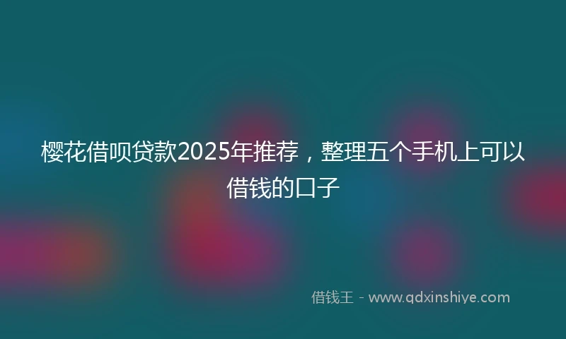 樱花借呗贷款2025年推荐，整理五个手机上可以借钱的口子
