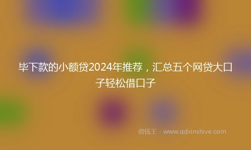 毕下款的小额贷2024年推荐，汇总五个网贷大口子轻松借口子