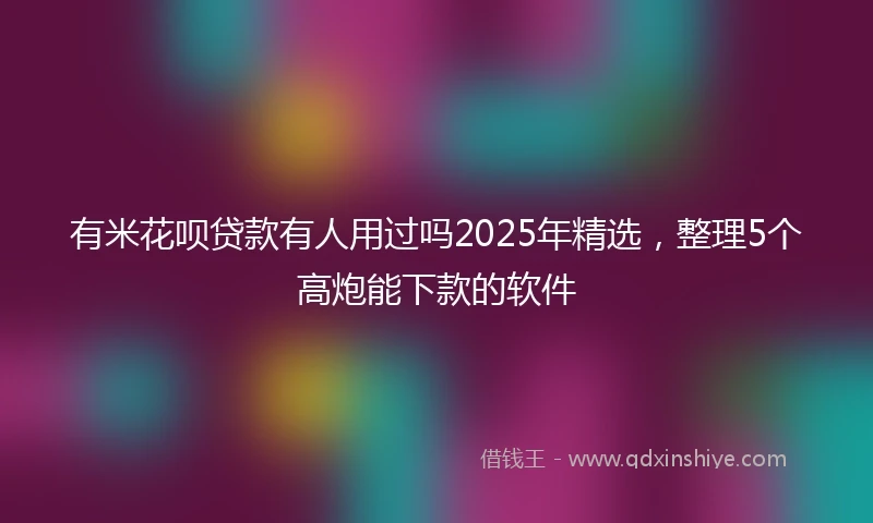 有米花呗贷款有人用过吗2025年精选，整理5个高炮能下款的软件