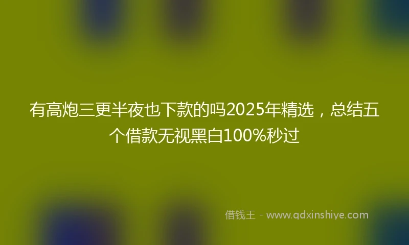 有高炮三更半夜也下款的吗2025年精选，总结五个借款无视黑白100%秒过