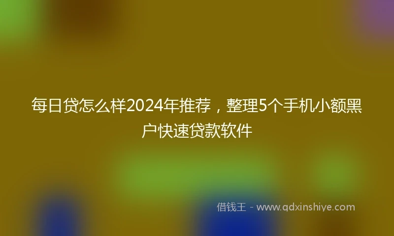 每日贷怎么样2024年推荐，整理5个手机小额黑户快速贷款软件