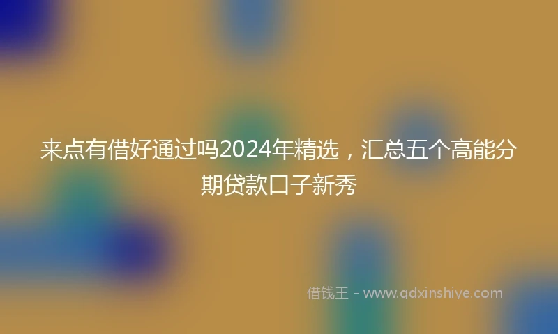 来点有借好通过吗2024年精选，汇总五个高能分期贷款口子新秀