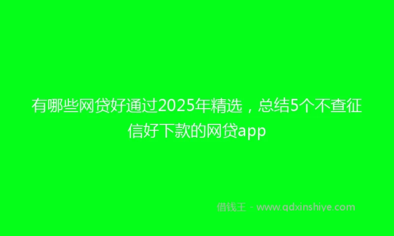 有哪些网贷好通过2025年精选，总结5个不查征信好下款的网贷app