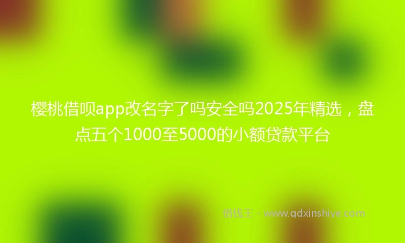 樱桃借呗app改名字了吗安全吗2025年精选,盘点五个1000至5000的小额贷款平台