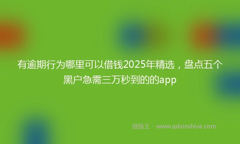 有逾期行为哪里可以借钱2025年精选，盘点五个黑户急需三万秒到的的app