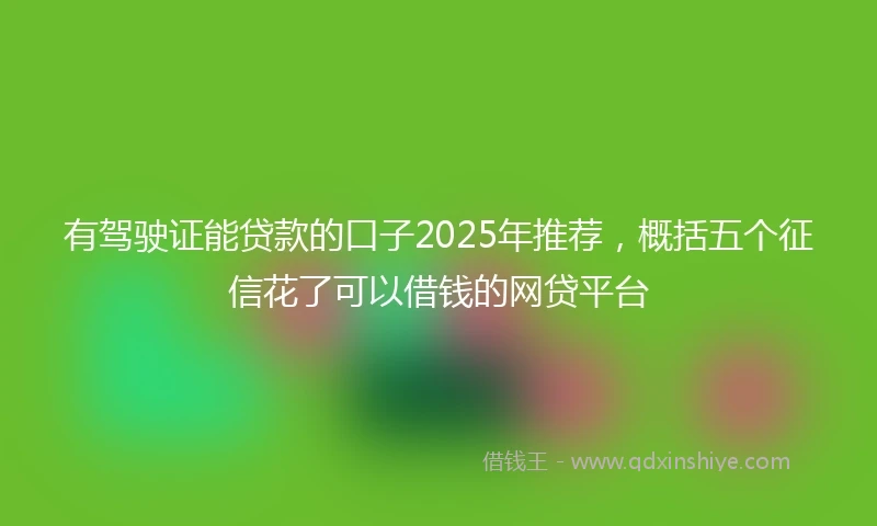 有驾驶证能贷款的口子2025年推荐，概括五个征信花了可以借钱的网贷平台