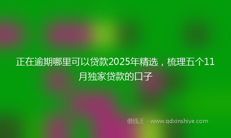 正在逾期哪里可以贷款2025年精选，梳理五个11月独家贷款的口子