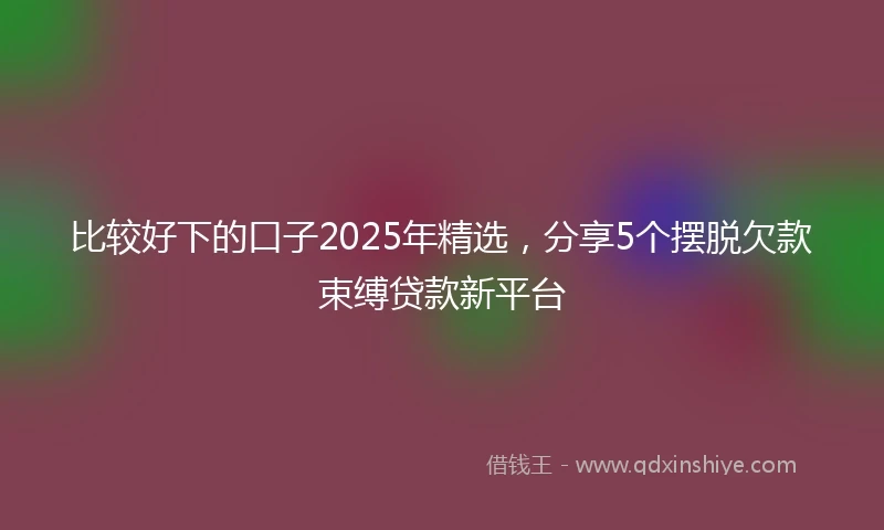 比较好下的口子2025年精选，分享5个摆脱欠款束缚贷款新平台
